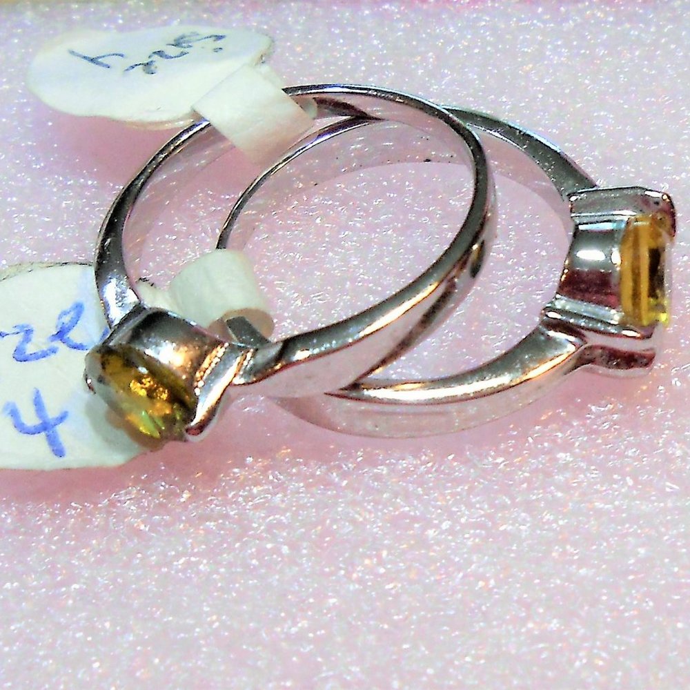 Yellow Sz 5 Ring & Olivine Citrine GP Sz 4 Ring - Picture 5 of 13